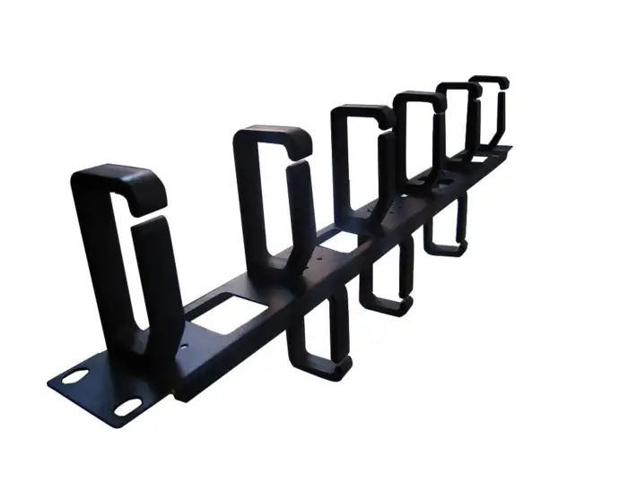 CABLE MANAGER NONAME 1U 5F/3B HOOK BLACK METAL/PLASTIC
