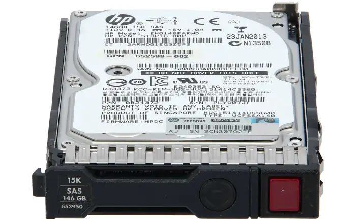 HP 146GB SAS 6G 15K SFF HDD for G8-G10 Servers 653950-001