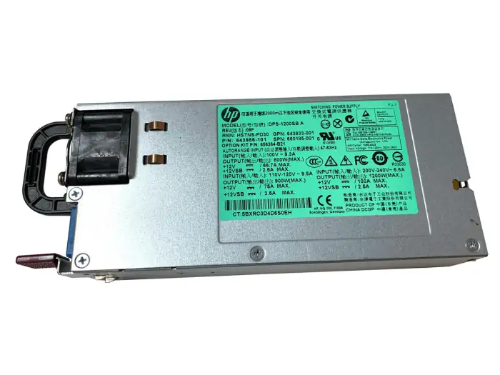 HP 1200W Platinum PSU for G8/G9 Servers 660185-001