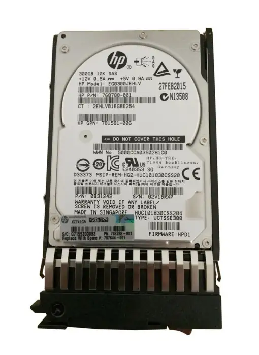 HP 300GB SAS 12G 10K SFF MSA Hard drive EG0300JEHLV