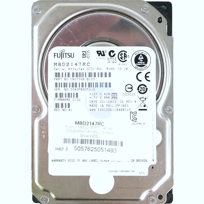 146GB SAS HDD 6G 10K 2.5in FUJ:MBD2147RC