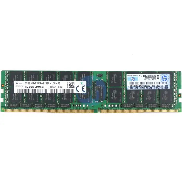 32GB HP PC4-17000P-L DDR4-2133 2DRx4 CL15 ECC LRDIMM 1.2V