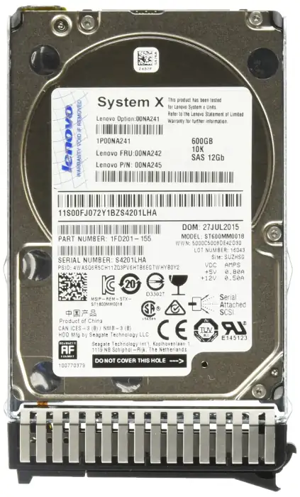 600GB 10K 12Gbps SAS 2.5in G3HS 512e HDD  00NA241