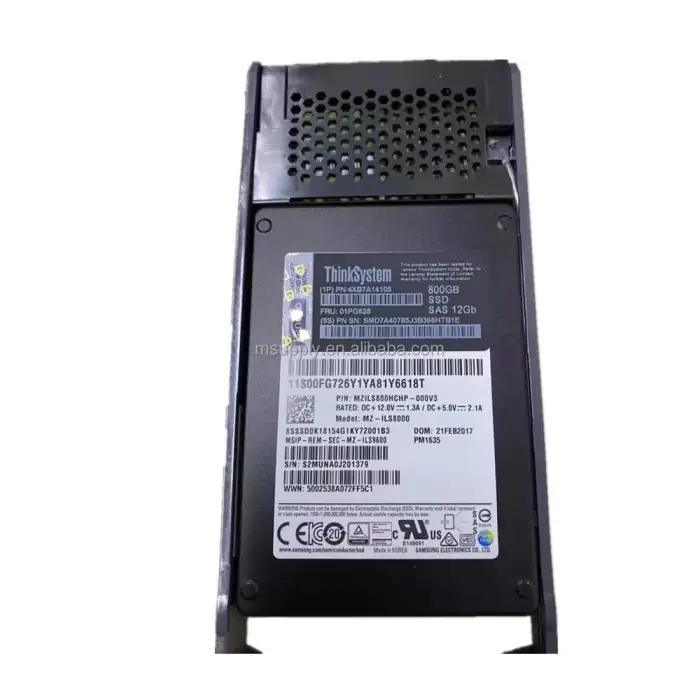 Lenovo ThinkSystem DE Series 800GB 3DWD 2.5in SSD 2U24 01PG628