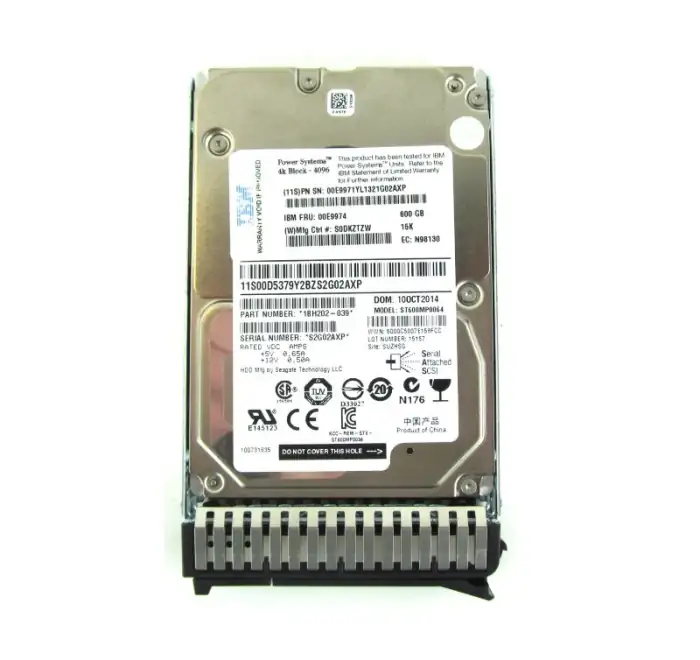 IBM 00E9974 600GB 15K SAS SFF-3 HDD 4K Block 00E9974