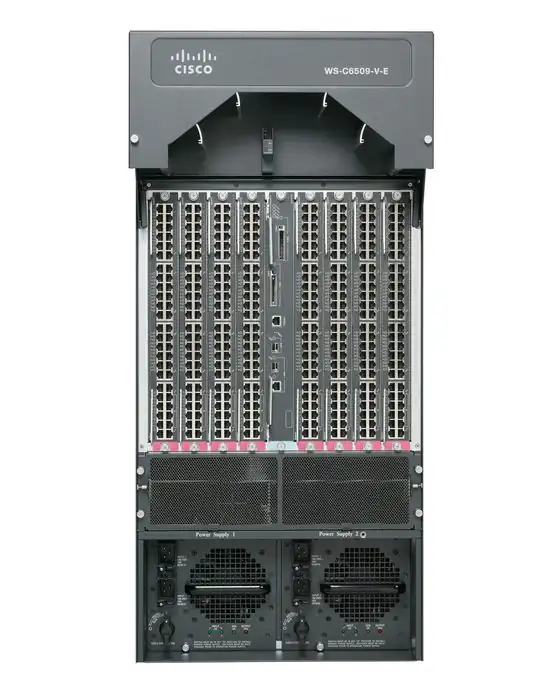 Catalyst 6500 Enhanced 9-slot Chassis (Vertical), No PS, Fan WS-C6509-V-E