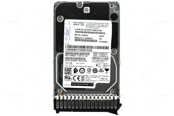 300GB 15K SAS SFF3 4K BLK HDD 00E9972