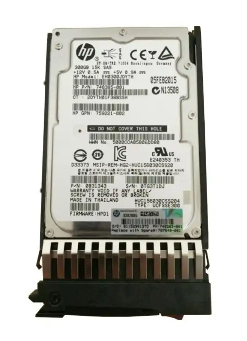 HP 300GB SAS 12G 15K SFF HDD for MSA Storage 787640-001