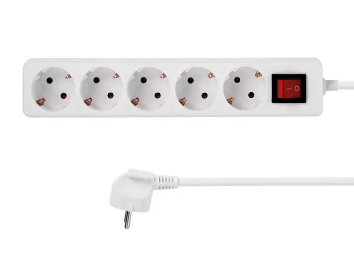 POWERSTRIP POPP 5P VERTICAL WHITE PWR BUTTON FUSE