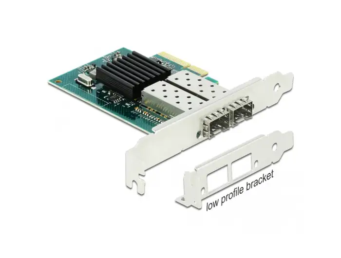 NIC 10/100/1000 DELOCK 2xSFP PORTS FP/LP PCI-EX NEW