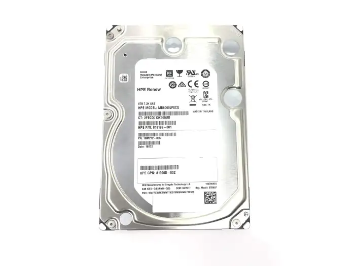 HDD SAS 8TB HP 12G 7.2K 512e LP 3.5'' 819199-001