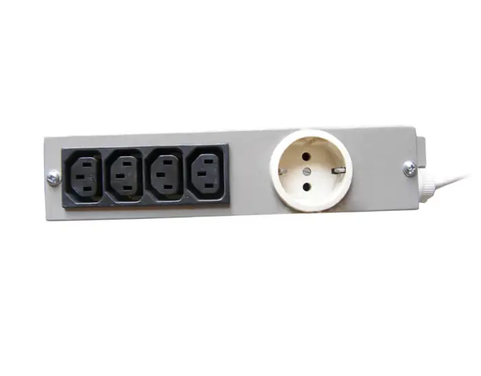 POWERSTRIP KNURR AG  1P SCHUKO,4P C19 VERTICAL GRAY