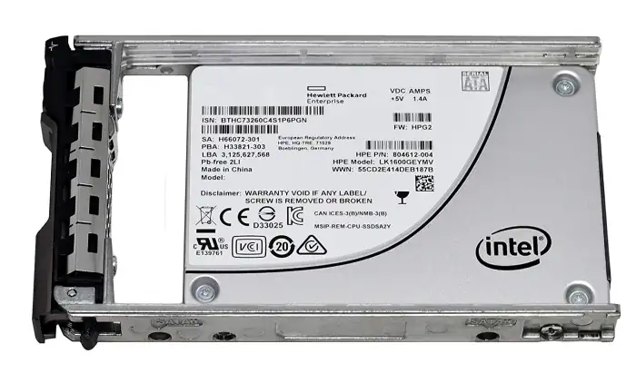 HP 1.6TB SATA 6G Read Intensive SFF SSD VK001600GWCNT