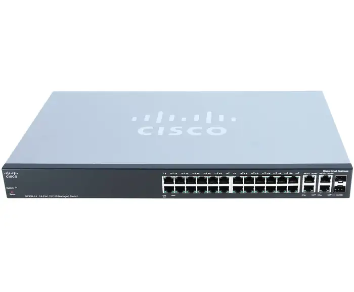 SF300-24 24-port 10/100 Managed Switch with Gigabit Uplinks SRW224G4-K9-EU