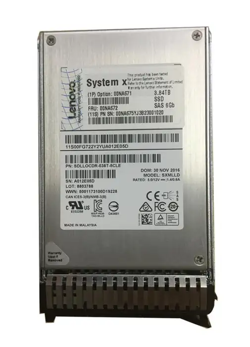 3.84TB 6Gb SAS Enterprise Capacity G3HS MLC SSD  00NA671