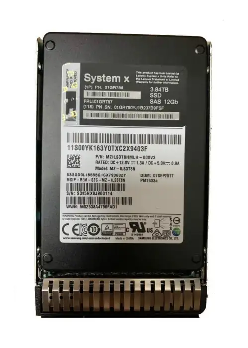PM1643 3.84TB Enterprise Capacity 12Gb SAS G3HS 2.5in SSD 01PE985