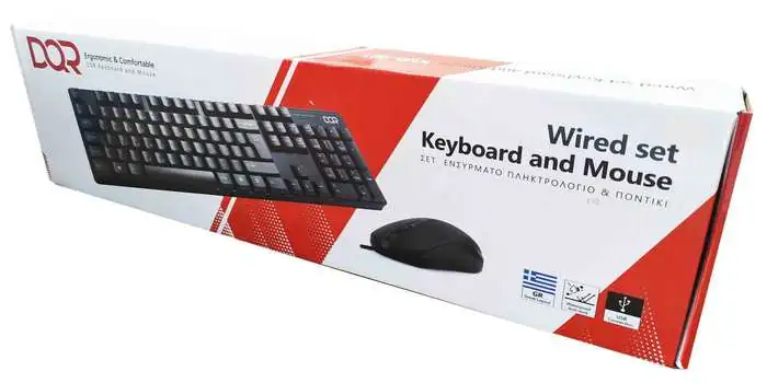 KEYBOARD-MOUSE DQR WIRED USB BLACK EN-GR NEW