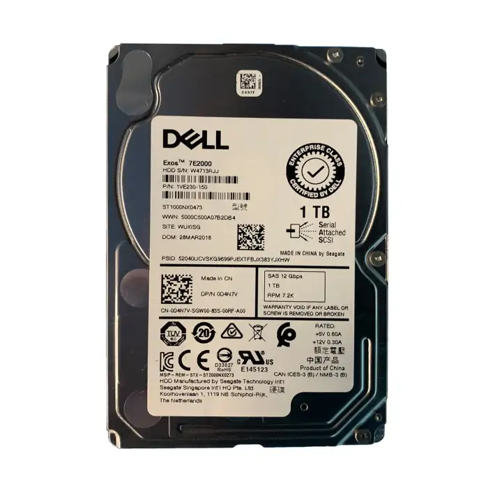 HDD SAS 1TB DELL 12G 7.2K 2.5 ST1000NX473 D4N7V