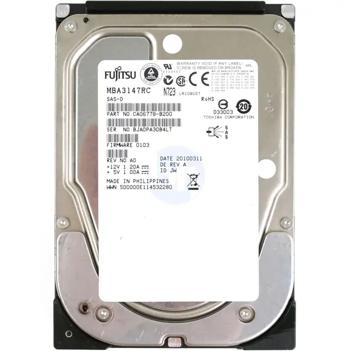 146GB SAS HDD 3G 15K 3.5in FUJ:MBA3147RC