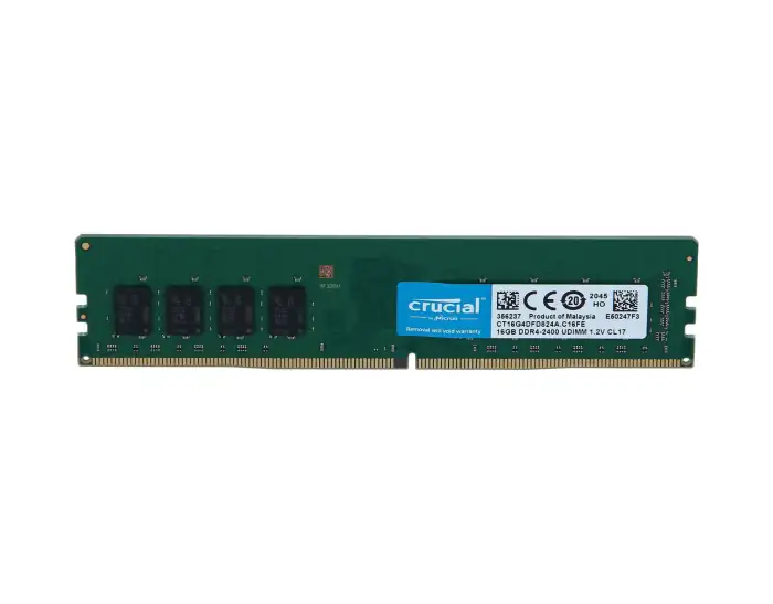 16GB CRUCIAL PC4-19200/2400MHZ  DDR4 SDRAM UDIMM NEW