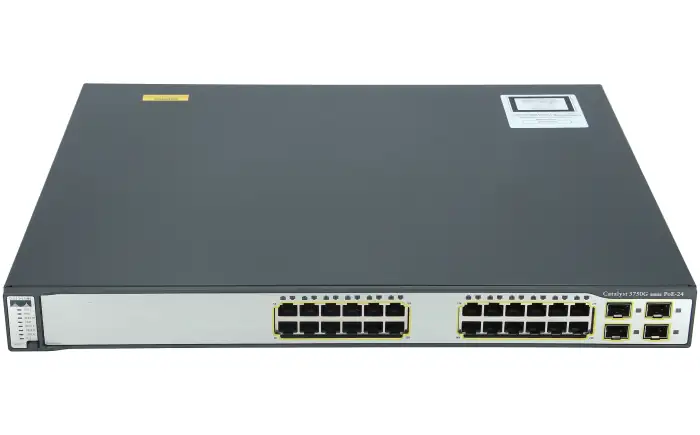 SWITCH ETH 24P 1GBE CISCO 3750-G 4xSFP 1100WAC PSU IP-B WS-C3750G-24PS-S