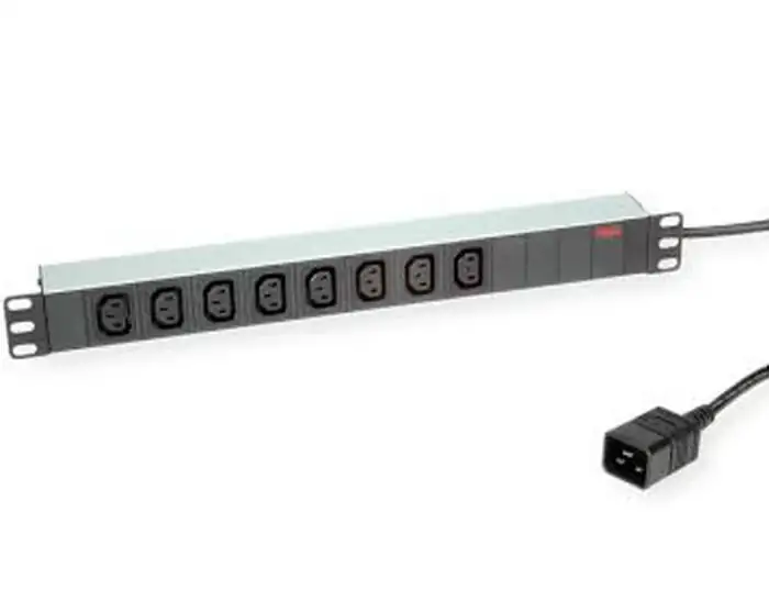 POWERSTRIP ROLINE 19' 8P xC13 WITH 2M C20 CABLE ALUMINUM 16A