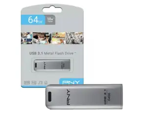 USB FLASH DRIVE PNY 64GB METAL USB 3.1 NEW - Photo