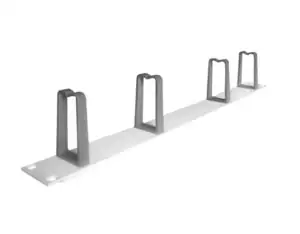 CABLE MANAGER NONAME 1U 4 HOOK WHITE GRAY PLASTIC - Φωτογραφία