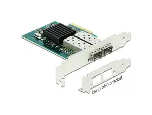 NIC 10/100/1000 DELOCK 2xSFP PORTS FP/LP PCI-EX NEW - Φωτογραφία