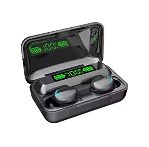 HANDSFREE BTH-F9-5 EARBUDS TWS DIGITAL DISPLAY BLACK NEW - Photo