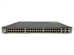 SWITCH ETH 48P 100MB 4x1GBE SFP CISCO CATALYST 3750 v05 POE 370W - Photo