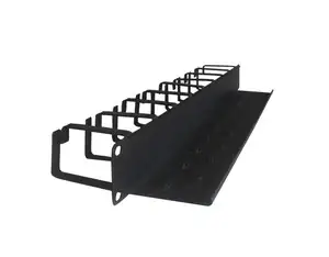 CABLE MANAGER NONAME 1U 9 HOOK BLACK METAL - Photo
