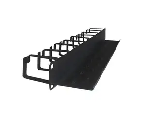 CABLE MANAGER NONAME 1U 9 HOOK BLACK METAL - Φωτογραφία