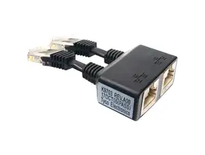 ADAPTER DELL PE 1850 DUAL ETHERNET DONGLE BLACK RJ45 - Photo